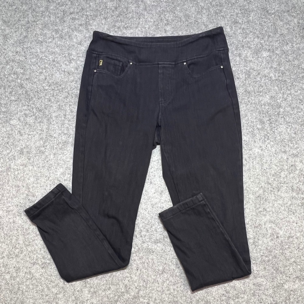 Belle by Kim Gravel Womens Pull On Jeggings Washed Black‎ Slim Fit Size 10